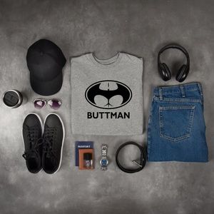 Men's Gray Graphic Small Medium Large Cotton T Shirt Apparel Accessories